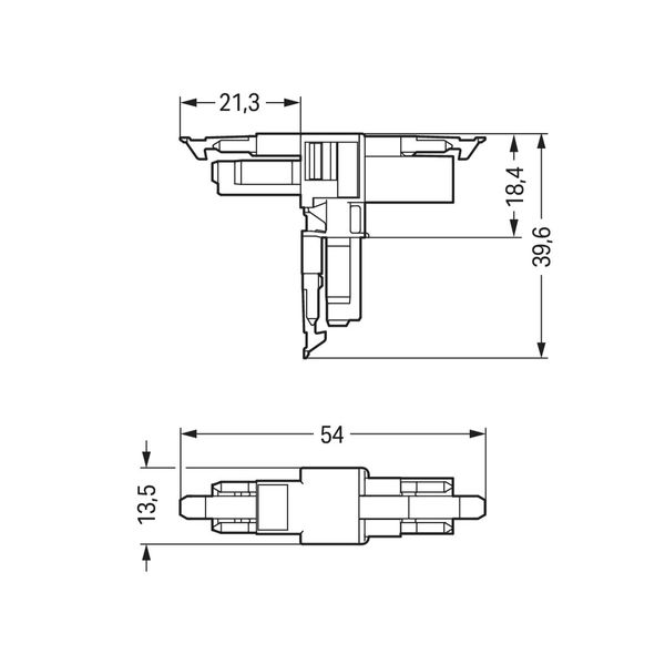 T-distribution connector 2-pole Cod. I blue image 2