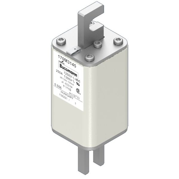 Fuse-link, high speed, 250 A, AC 1250 V, compact size 1, 45 x 45 x 138 mm, aR, DIN, IEC, single indicator image 2