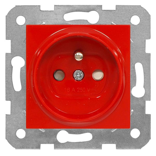 Pin socket outlet with safety shutter, red, cage clamps image 1