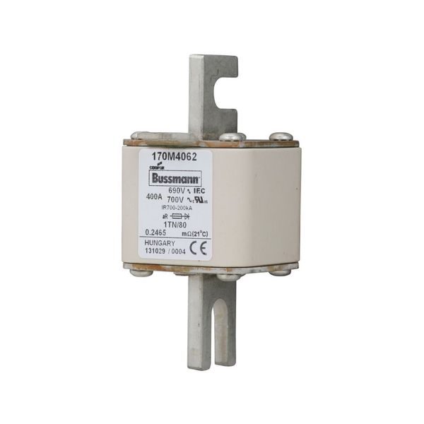 Fuse-link, high speed, 400 A, AC 690 V, DIN 1, 53 x 66 x 108 mm, aR, DIN, IEC, single indicator image 9