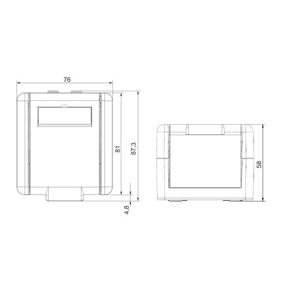 IP44/IP20 Wallmount Box empty 2 modules, black/grey image 8