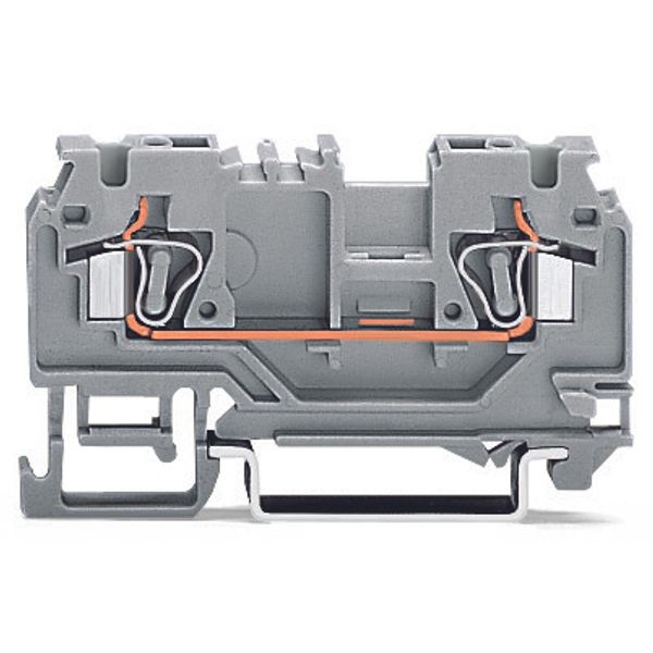 2-conductor through terminal block;4 mm²;with test port;orange image 1