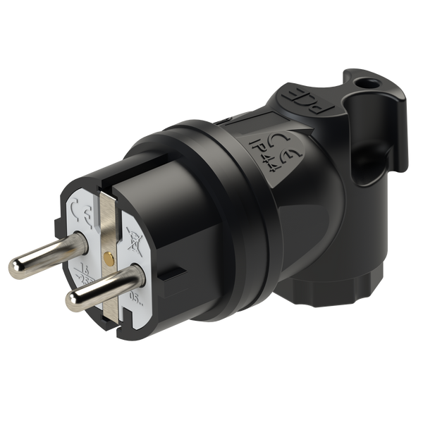 Safety plug angled rubber nat IP44 (black) series Taurus image 1