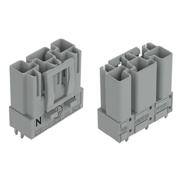 Plug for PCBs straight 3-pole gray image 1