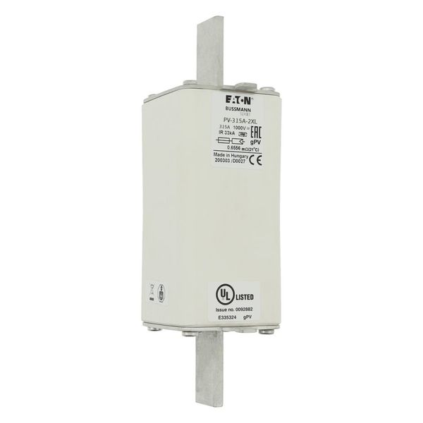 Fuse-link, high speed, 315 A, DC 1000 V, 2XL, 60 x 61 x 205 mm, gPV, UL, IEC image 7