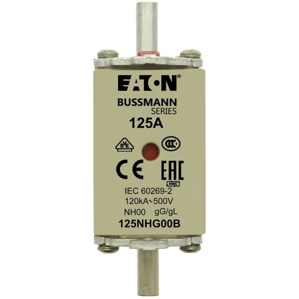 Fuse-link, LV, 125 A, AC 500 V, NH00, gL/gG, IEC, dual indicator, live gripping lugs image 6