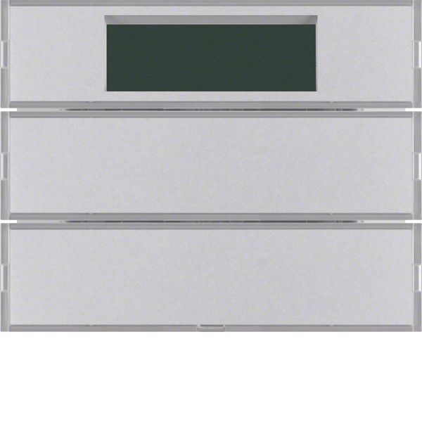 Push-button 2gang with room thermostat, display, K.5, aluminium image 1