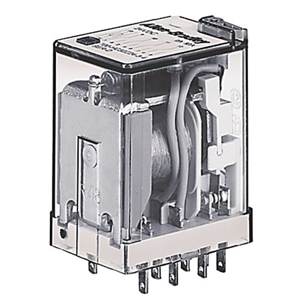 Ice Cube Relay, 120VAC,4 Changeover Contacts (4PDT), 7A, Push-To-Test & Manual Override image 1