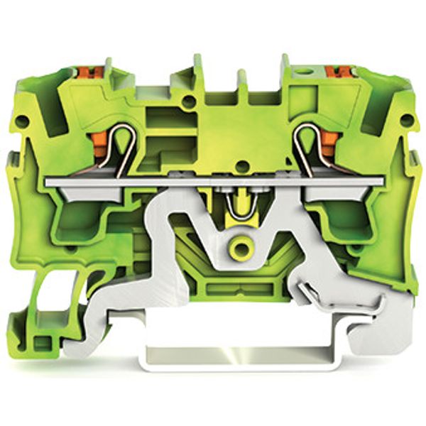 2-conductor ground terminal block with push-button 4 mm² green-yellow image 3