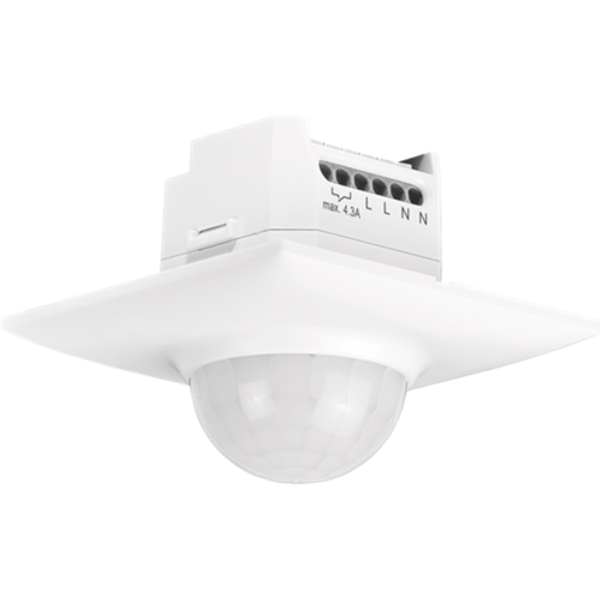 Presence detector, 230 V, master, 14 m, with potential-free contact, square, for flush-mounting box, white image 1