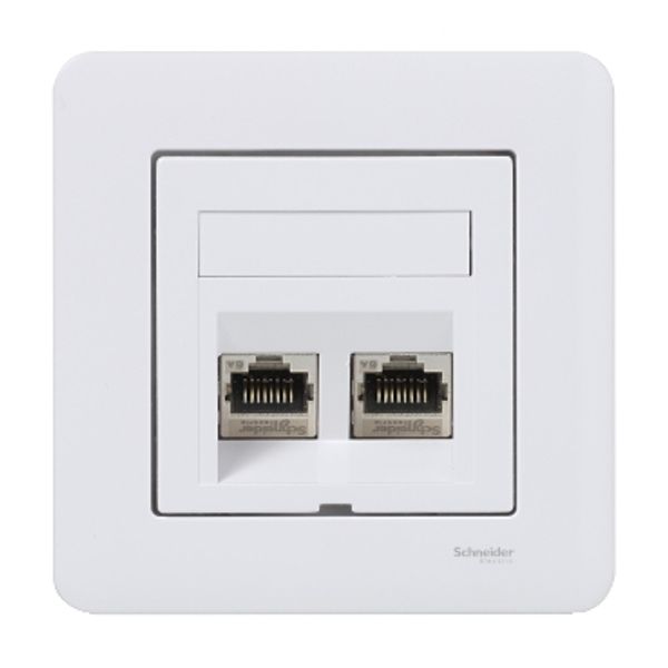 Exxact data socket - RJ45 Cat6a STP - complete product - angled image 2