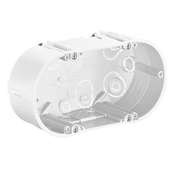 Cavity wall two-gang junction box halogen-free, with device screws image 1