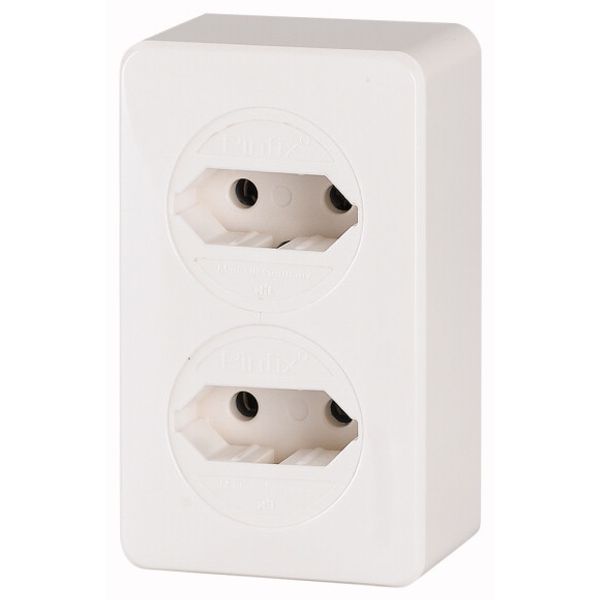 Socket outlet 2-position, with EURO2 adapter, with plug-in units, without input wiring image 2