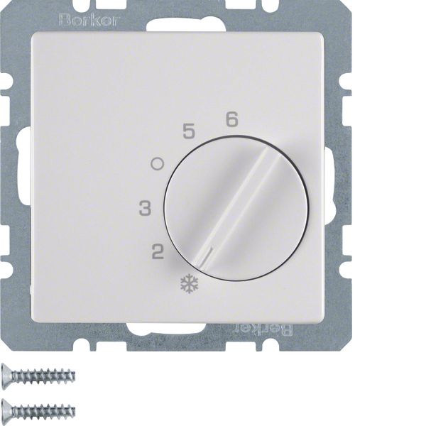 Thermostat, change-over contact, centre plate, Q.1/Q.3, p. white velve image 1