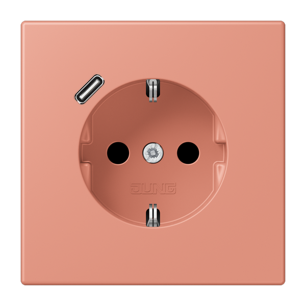 SCHUKO socket with USB type C LC32111 LC1520-18C233 image 1