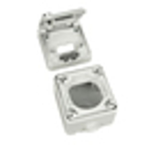 IP44 Wallmount Box empty, lockable, 90x90x90mm, RAL7035 image 2