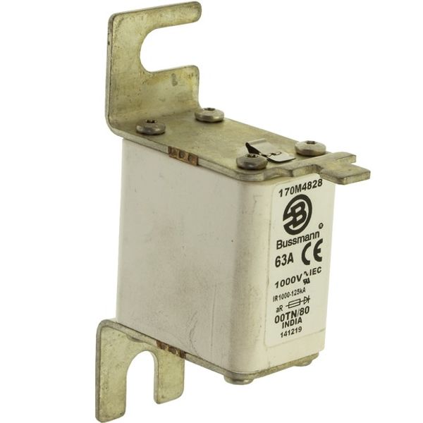 Fuse-link, high speed, 63 A, AC 1000 V, size 00, 30 x 47 x 98 mm, aR, DIN, IEC, type T indicator image 4