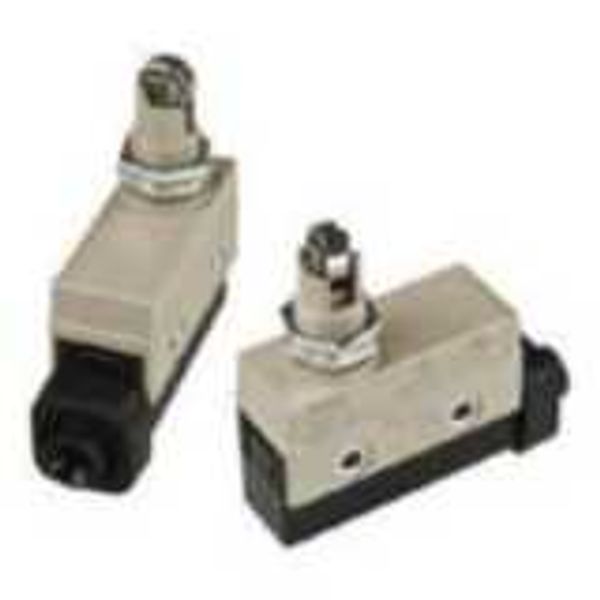 Enclosed basic switch, panel mount cross roller plunger, SPDT, 15A image 2