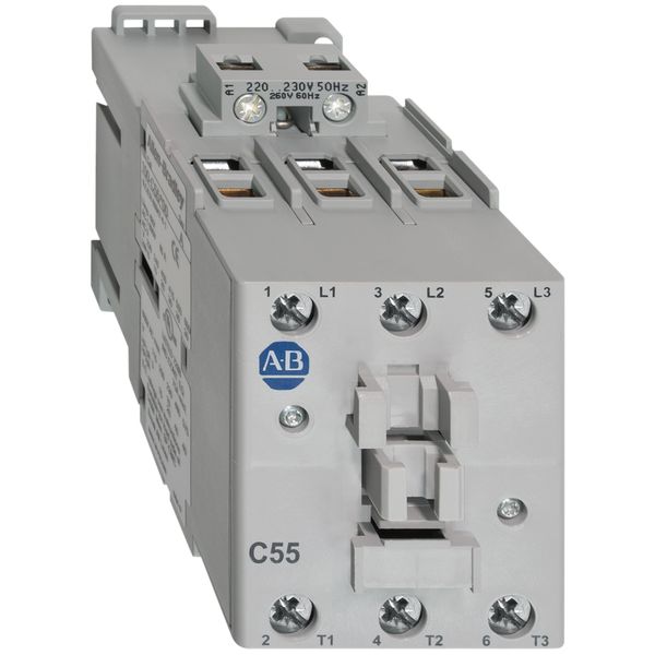 Contactor, IEC, 55A, 3P, 24VDC Coil, No Auxiliary Contacts image 1