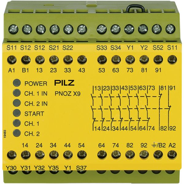 PNOZ X9 200-230VAC 24VDC 7n/o 2n/c 2so image 1