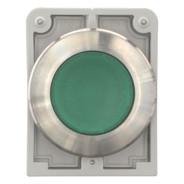 Illuminated pushbutton actuator, RMQ-Titan, flat, momentary, green, blank, Front ring stainless steel image 10