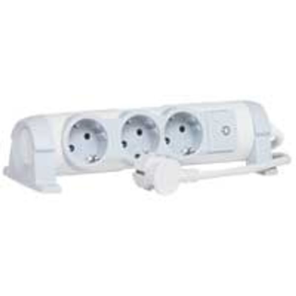 Multi-outlet extension for comfort - 3x2P+E orientable - 3 m cord image 1