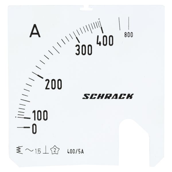 Scale Plate, 72x72mm, 400/800/5A AC image 1