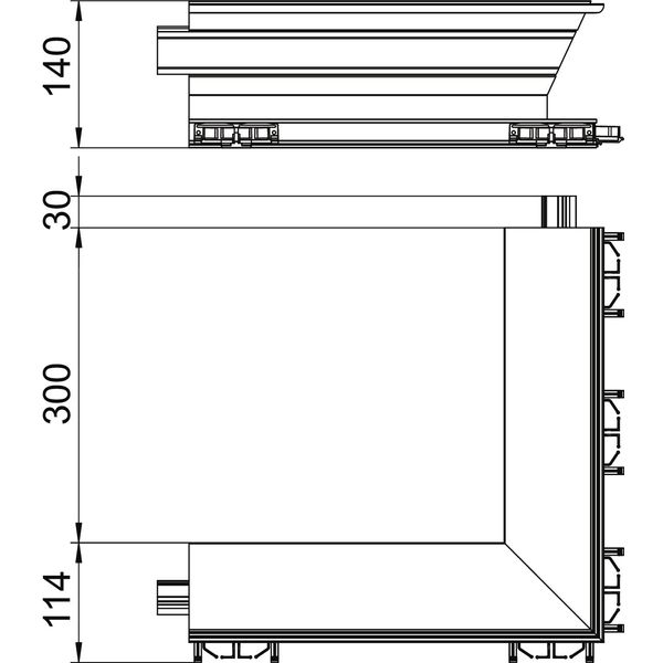 GAD AEL External corner, Design duct without cover 114x140x300 image 2