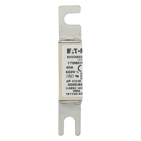 Fuse-link, high speed, 40 A, AC 660 V, size 0000, 18 x 19 x 100 mm, gR, UL, visual indicator image 7