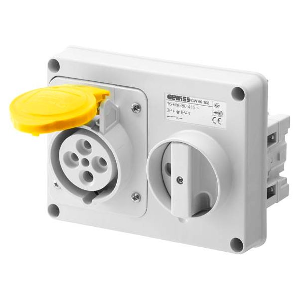 FIXED INTERLOCKED HORIZONTAL SOCKET-OUTLET - WITHOUT BOTTOM - WITHOUT FUSE-HOLDER BASEA - 3P+N+E 16A 100-130V - 50/60HZ 4H - IP44 image 2