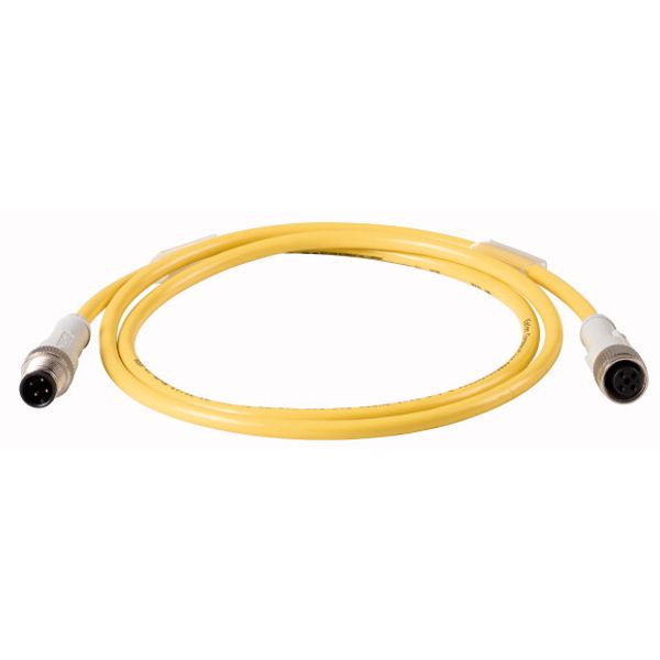 Connection cable, 4p, DC current, coupling M12 flat, plug, straight, L=1m image 1