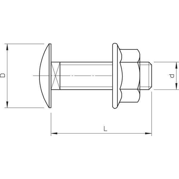 FRSB 6x16 F Truss-head bolt with combination nut M6x16 image 2