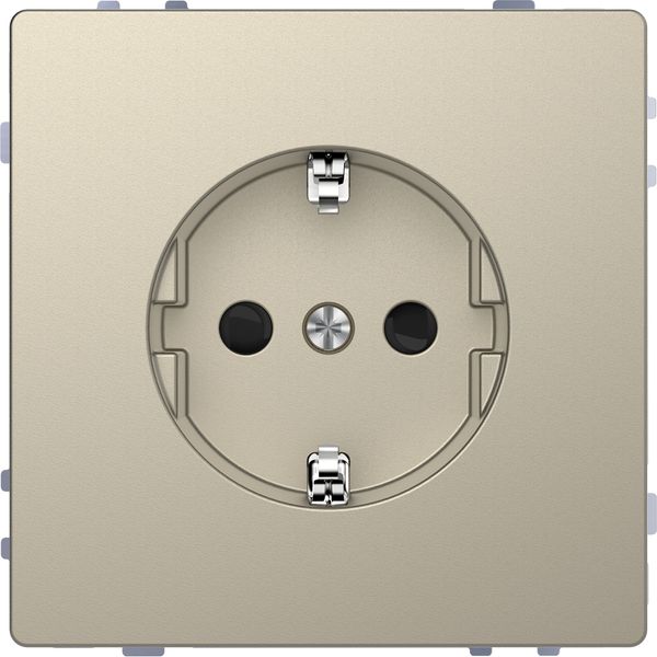 SCHUKO socket-outlet, shutter, screwless terminals, sahara, System Design image 3