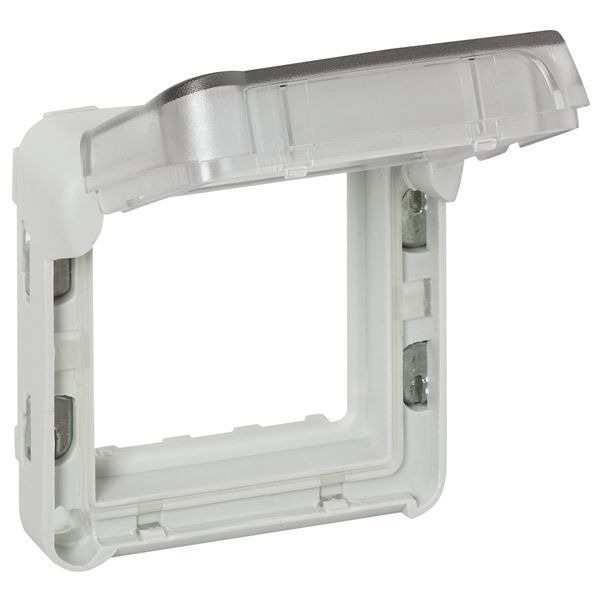Support frame Plexo 55 - for Mosaic 2 mod - IP 55 - with smoked flap image 2