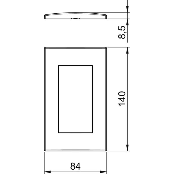 AR45-F2 AL Cover frame for double Modul 45 84x140mm image 2