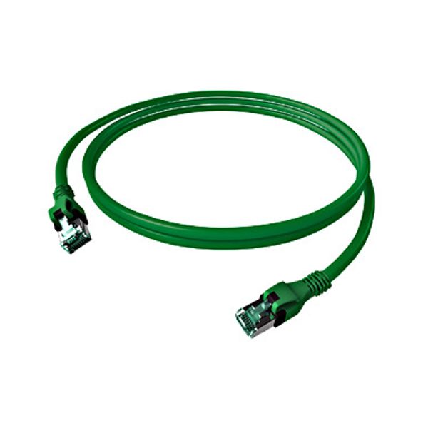 DualBoot PushPull Patch Cord, Cat.6a, Shielded, Green, 7.5m image 1