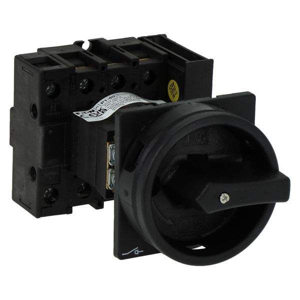 Main switch, P1, 40 A, rear mounting, 3 pole + N, 1 N/O, 1 N/C, STOP function, With black rotary handle and locking ring, Lockable in the 0 (Off) posi image 9