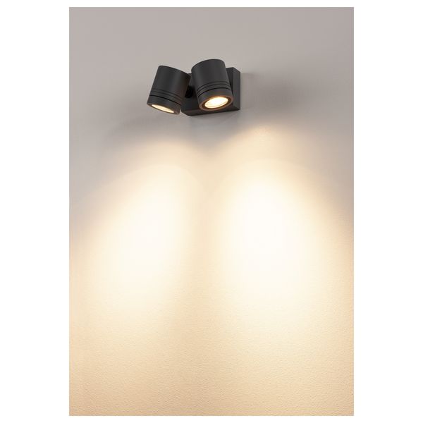 NEW MYRA WALL SPOT WALL LUMINAIRE, 2xGU10, IP55, anthracite image 4