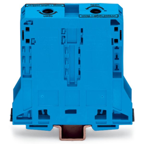 2-conductor through terminal block 95 mm² lateral marker slots blue image 2