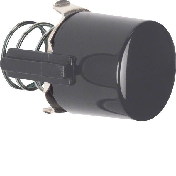 Knob for push-button/pilot lamp E10, 1930/glass/R.classic, black gloss image 1