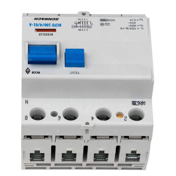 Residual current circuit breaker, 100A, 4-p, 100mA, type A image 1