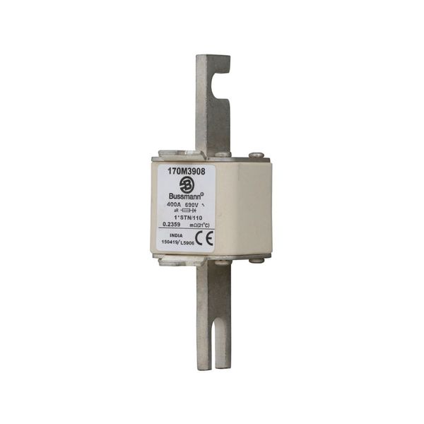 Fuse-link, high speed, 400 A, AC 690 V, compact size 1, 43 x 59 x 141 mm, aR, DIN, IEC, visual indicator image 6