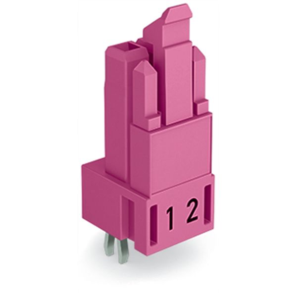 Socket for PCBs straight 2-pole pink image 3