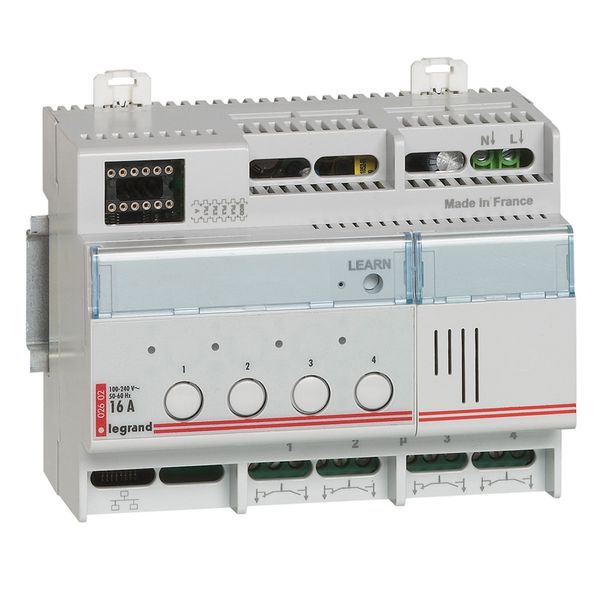BUS DIN rail actuator - N/O contact - relay with 4x6 outputs - 6 DIN mod. image 1
