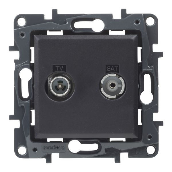 TV-R-SAT SOCKET TERMINAL BLACK image 1