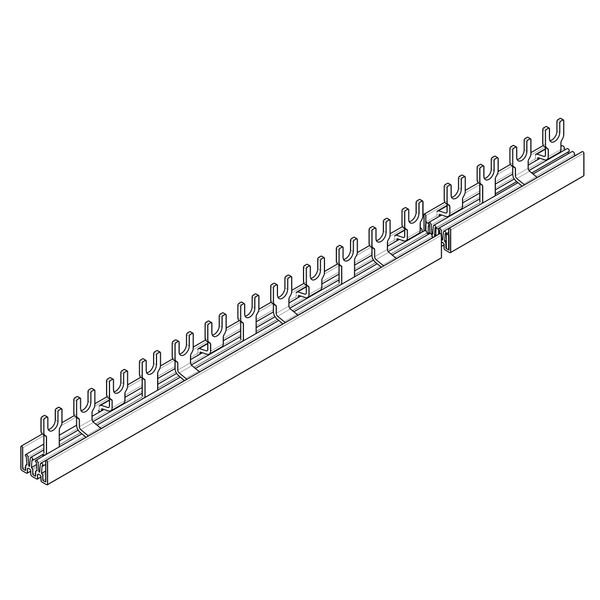 Busbar fork, 18mm, 3-pol. 10mmý, 1m, no break out version image 1