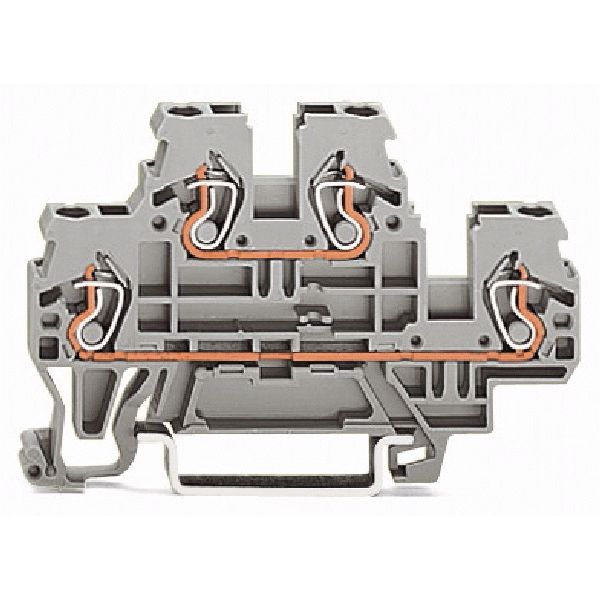 Double-deck terminal block Through/through terminal block N/L gray image 1