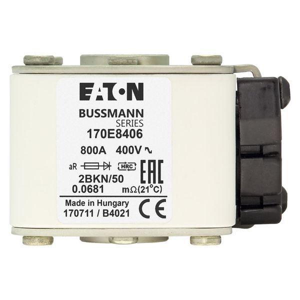 Fuse-link, high speed, 800 A, AC 400 V, size 2, aR, IEC, with indicator image 10