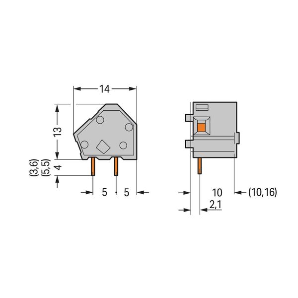 Stackable PCB terminal block 2.5 mm² Pin spacing 10/10.16 mm blue image 2