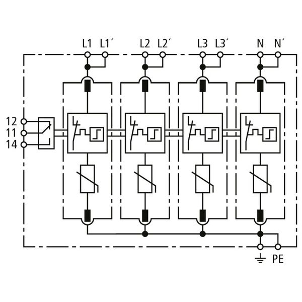 Surge arrester type 2 DEHNguard MP 4-pole Uc 275V for TN-S systems image 3